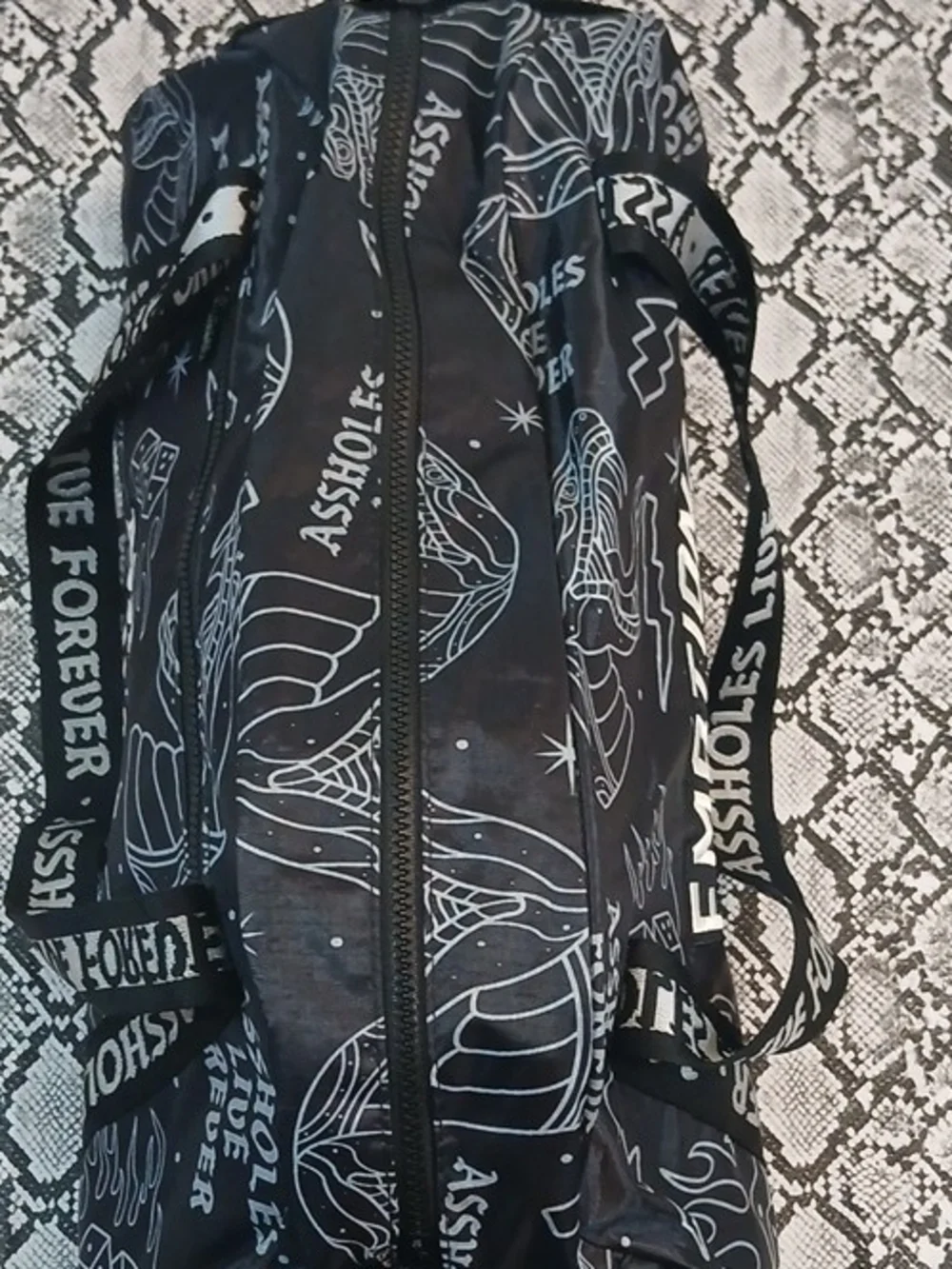 Emotional Baggage Graphic Duffel Bag - Black